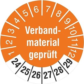 50 Test Labels Bandage Material Tested 18 mm 2024-2029 Test Badges