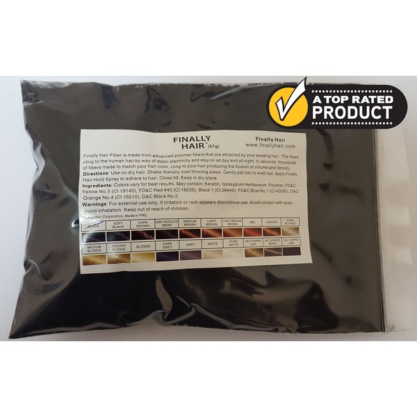 Hair Building Fibers 57 Grams. Highest Grade Refill That You Can Use for Your Bottles From Competitors Like Toppik?, Xfusion?, Miracle Hair? (Black)