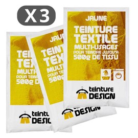 Set of 3 Textile Colours - Yellow - Universal Textile Paint for Clothing and Natural Fabrics