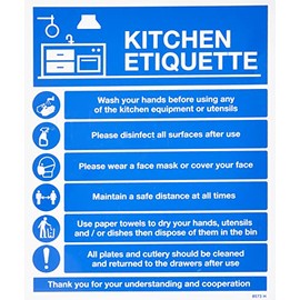 Caledonia Signs 18573H Kitchen COVID19 guidelines