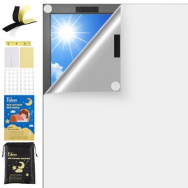 Fuloon Blackout Curtain, DIY Size/Shape Window Shades, Portable & Lightweight, No Drill Blackout Blinds Ideal for Baby Nursery,Dorm Room,Bedroom,Travel (40x57'', White)