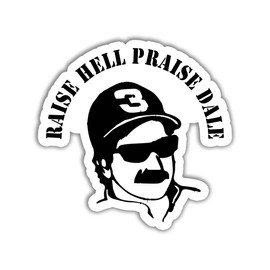 MAIANEY 3Pcs/Pack - Raise Hell Praise Dale Sticker, Dale Earnhardt Racing Car Stickers for Laptop Water Bottle Phone Car Tent Van Bumper Window Helmet, Stickers 3x4 inch