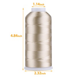 Simthread Rayon Embroidery Thread 5500 Yards, 40wt 100% Rayon Viscose for Commercial and Domestic Machines - Taupe 1128