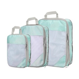 HARFINGTON 3pcs Compression Packing Cube for Suitcases Lightweight Luggage Organizers Bag Expandable Storage Travel Essentials Compression Bags for Carry on Suitcases, Blue