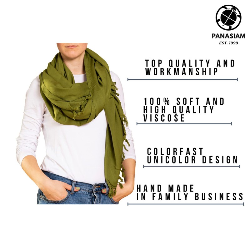 PANASIAM Plain Scarf, Oversized Scarves for Men and Women, Stole