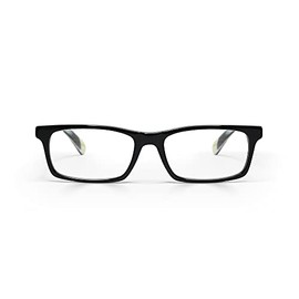 eyebobs Number Cruncher Unisex Premium Readers, Black Front with White Horn Temples, 2.25 Magnification