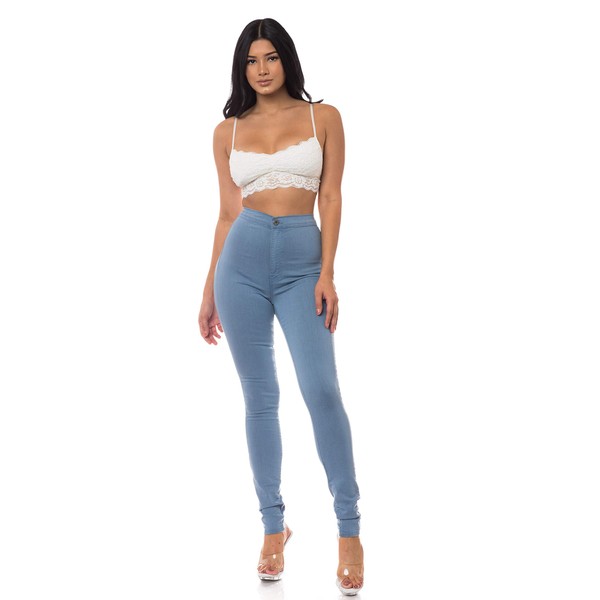 Aphrodite Jeans de cintura alta para mujer, jeans ajustados de cintura alta para mujer, 1166 / Slate Blue, 37