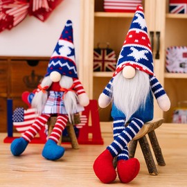Byttlerom 4th of July Gnomes Decorations for Home, 2PCS Handmade Patriotic Gnomes Plush Swedish Tomte Memorial Day Decor Easy Install Easy to Use