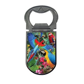 3D LiveLife Bottle Openers - Parrot from Deluxebase. Bird Magnetic Drink Opener with Lenticular 3D Image. Fridge Magnet Gifts for Kitchen and Bar Accessories.