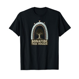 Bonafide Tree Hugger Rainbow Earth Day Graphic T-Shirt