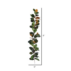 Vickerman 607862-6' Green Magnolia Garland (FT190112) Unlit Garland