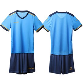 KELME Junior Soccer Wear, Children's Training, Top and Bottom Set - bule