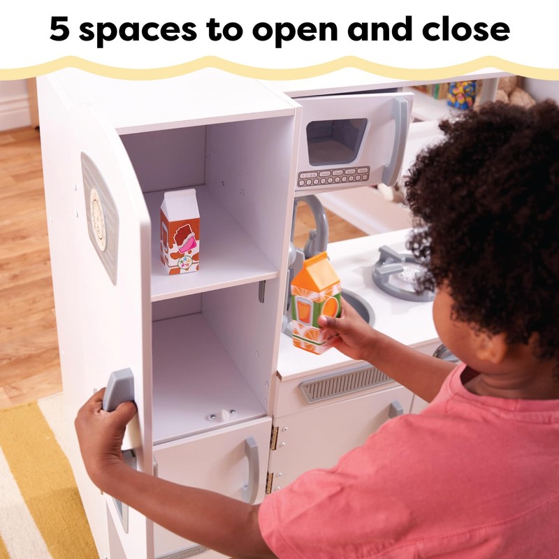 KidKraft Vintage Wooden Play Kitchen with Pretend Ice Maker and