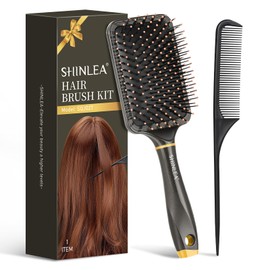 SHINLEA Large Paddle Cushion Hair Brush, Detangler Brush for Wet/Dry Hair Styling, Straightening & Detangling, Massaging Scalp Hair Brush for Men, Women, Children, Reduce Tangle & Hair Breakage