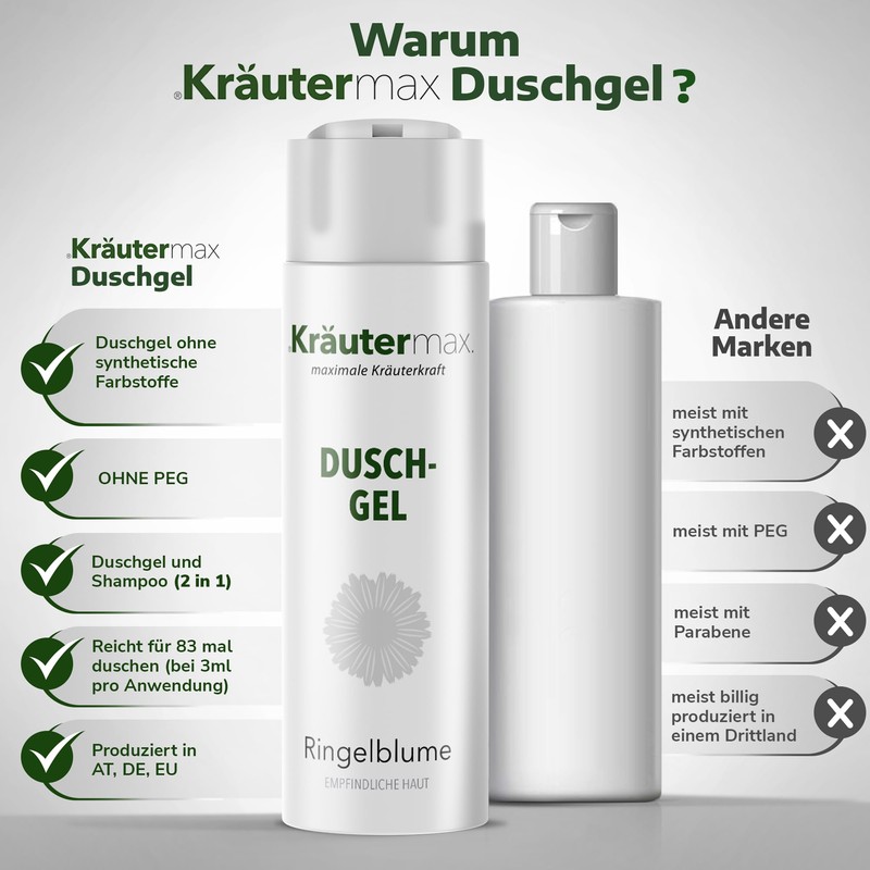 Kräutermax Marigold Shower Gel with Marigold Blossom Extract 1 x