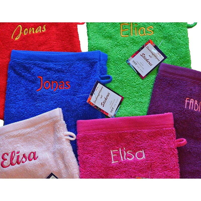Classic Face Cloth Embroidered with Name (16 Colours to Choose