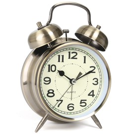 AYRELY® Super Loud Alarm Clock for Heavy Sleepers Adults,Twin Bell Retro 4 Inch Silent Non-Ticking Quartz with Backlight, Alarm Clocks for Bedrooms,Bedside,Study Room