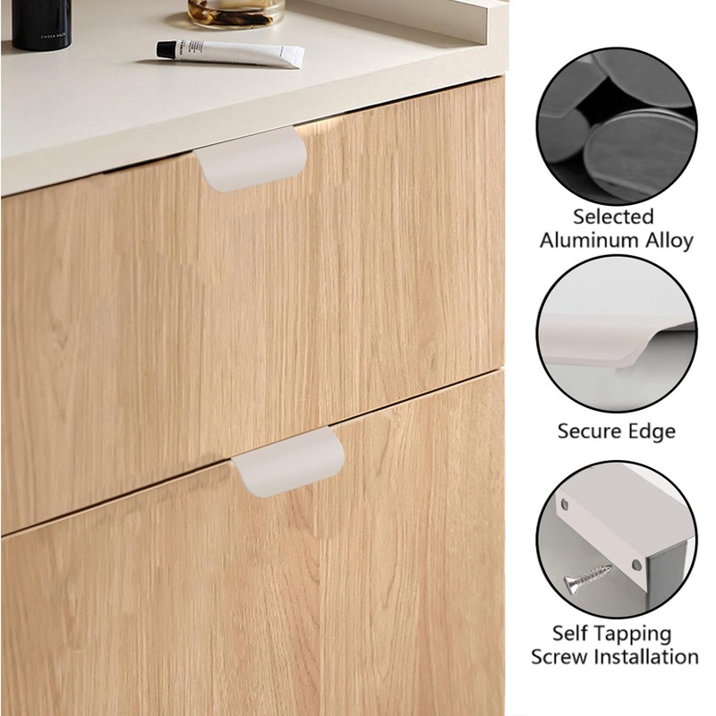 MOROBOR Finger Edge Pull, 8pcs Concealed Handle Modern Style Drawer