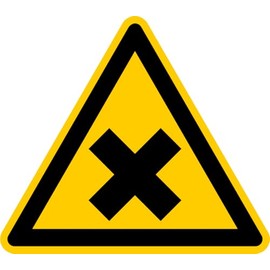 Sticker Warning Sign "Warning of Harmful or Irritating Substances" Film BGV A8 (W018) | SL 5-30 cm Made in Germany, Size: SL: 10 cm