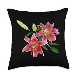 Stargazer Lily Great for Gardeners Flower Lovers Gift Throw Pillow