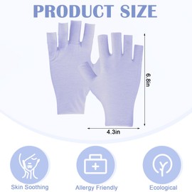 Geyoga 6 Pairs Fingerless Moisturizing Gloves Eczema Cotton Gloves for Adults Half Finger Touchscreen Lotion Overnight Dry Hands for Women Sleeping(Mauve)