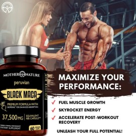 Black Maca Root 50:1 Extract 37,500 Mg 60 Cápsulas