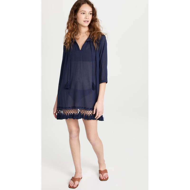 Roller Rabbit Women's Lucknow Serafina Tunic, Navy, Blue, S