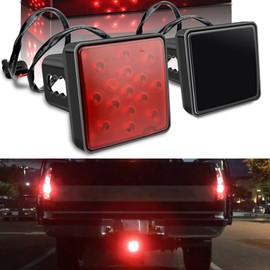 TOTMOX Trailer Bayonet Tail Light, Automotive Brake Light LED Car Tail Light, Tow Bayonet Tail Light, Compatible with 2" x 2" Hitch Receiver Truck, Trailer, Somke Lens 15 LEDs Red Light