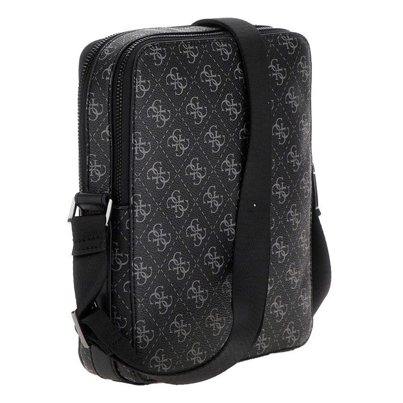 GUESS Torino Double Zip XBody with Vertical Zip Dark Black,