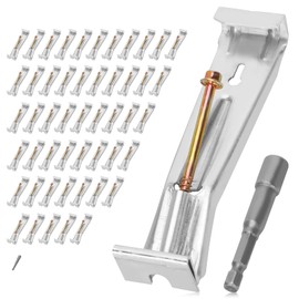 50 Pcs 5 Inch Gutter Hangers with a Pre-Inserted Rust Resistant Screw,Quick Screw Gutter Clips Hidden Gutter Bracket Come with 1/4’’ Hex Drill Bit,Clip for 5" K-Style Aluminum Gutters