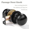 Probrico (6 Pack Round Passage Door Knob(Non-Locking Knobs), Keyless Doorknobs