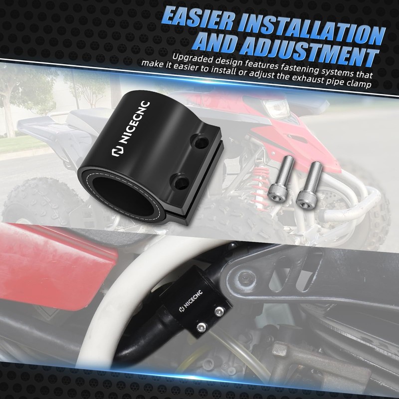 NICECNC Black Exhaust Clamp Exhaust Sleeve Clamp Tape Compatible with