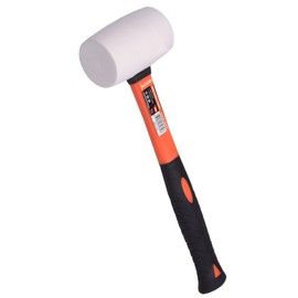 Edward Tools White Rubber Mallet Hammer - Non marking - Durable Eco-Friendly Hammer for Flooring, Camping, Tent Stakes, Woodworking, Pavers - Ergo Grip Handle - Flat Surface Head (8 oz)