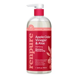 RENPURE Apple Cider Vinegar & Aloe Shampoo, Plant-Based – Clarifies, Removes Residue and Nourishes for Shiny, Healthy Hair – For Dull Hair - Apple Cider Vinegar, Aloe Leaf Juice – 24 Fl Oz