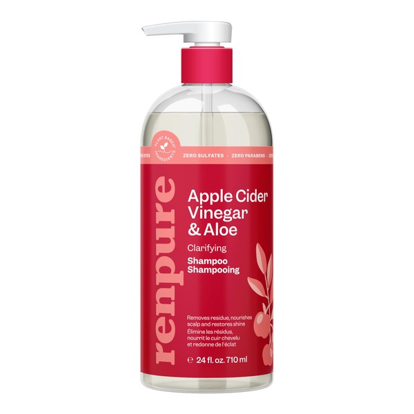 RENPURE Apple Cider Vinegar & Aloe Shampoo, Plant-Based – Clarifies,