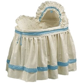 Babydoll Bedding Baby King Brocade Bassinet Bedding Set, Blue