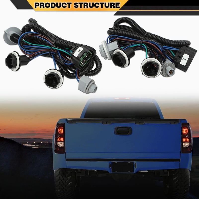 CNNELL Tail Light Assembly Rear Lights Harness Pair LH &