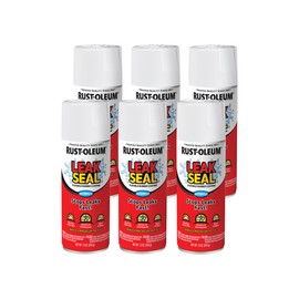 6-Pack of 12 oz Rust-Oleum Brands 267970 White Stops Rust, LeakSeal Flexible Rubber Coating Spray