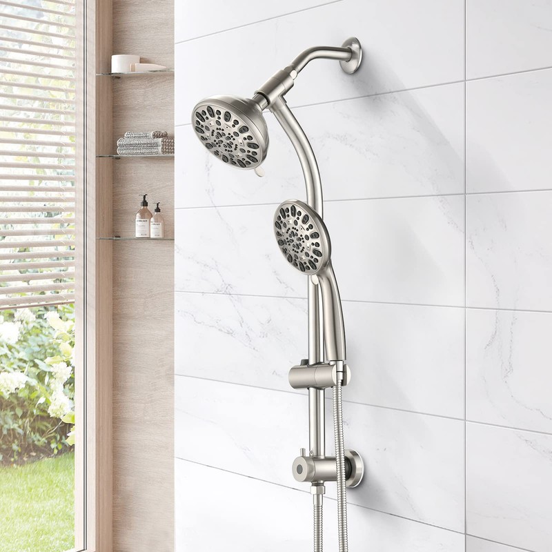 UCLIMAA High Pressure 48-Settings Shower Head with Handheld Shower,Drill-Free 3-Way