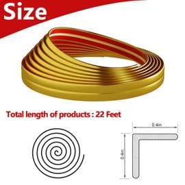 Raycity 22 Feet Flexible Inside & Outside Corner Trim Molding Peel and Stick Molding 90° External Corner Guards Trim for Tile and Wall Edges Gaps, Furniture and Wall Repair-Gold