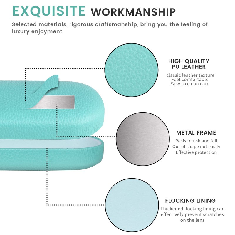 molshine Sunglasses Case Hard Shell Leather Classic Large Glasses Case