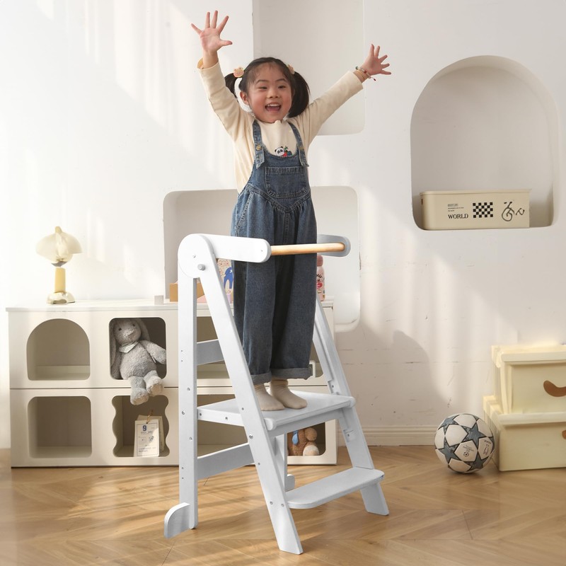 Foldable Toddler Tower 95% Preassembled Kitchen Stool Helper Folding Step