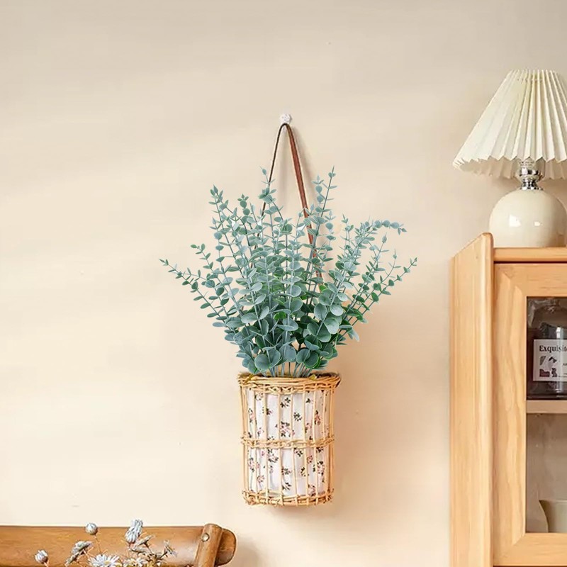 Bacucine 48Pcs Eucalyptus Stems Fake Eucalyptus Branches Faux Greenery Branches