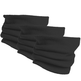 TraderPlus Pack de 3 polainas de forro polar resistente al viento para deportes al aire libre de invierno (negro)