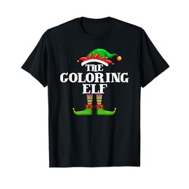 Coloring Elf Matching Family Group Christmas Party Pyjamas T-Shirt