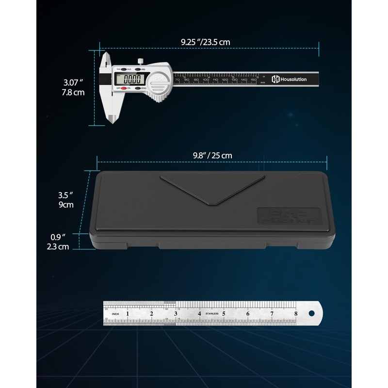 Housolution Digital Caliper 6 inch,(ABS) Absolute Scale Caliper,IP54 Caliper Measuring