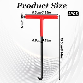 BOHUIZ Exhaust Spring Puller Tool Motorcycle Exhaust Spring Hooks, 2 Pcs Exhaust Spring Tool, T Handle Snowmobile Spring Puller Removal Tool, Pipe Spring Puller for Motorcycle Dirt Bike(Red)