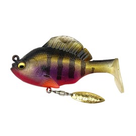 USA Bass Tackle - Hand Poured Underspin Gill - Weedless Gilly Paddletail Sleeper Swimbait with Bass-Tech Soft Plastic & Owner Mega Jig Hook Largemouth Smallmouth Spotted Bass (5/8, Secret Gill)