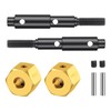 Brass Extended Wheel Hubs Hex Pins +10mm and Steel Stub