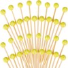 100 pieces bamboo cocktail picks 4.7 inch fruit toothpicks sports